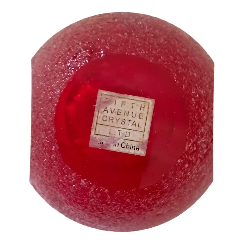 Fifth Ave Crystal‎ Candle Holder Geode Sugar Textured Red Tealight Votive GOTH.